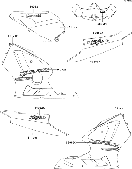 ZX1200 Decals(silver)(b3h)