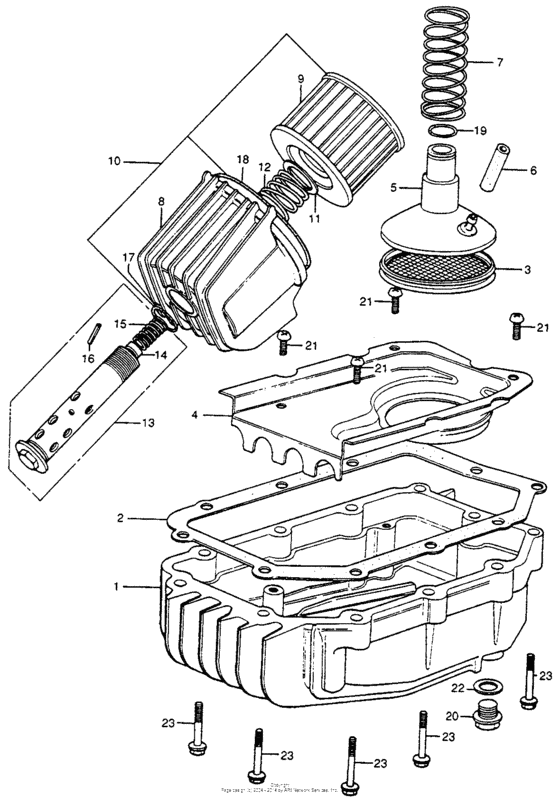Oil filter + oil pan