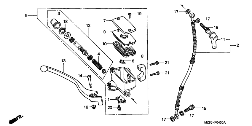 VT600CD Fr. brake master cylinder