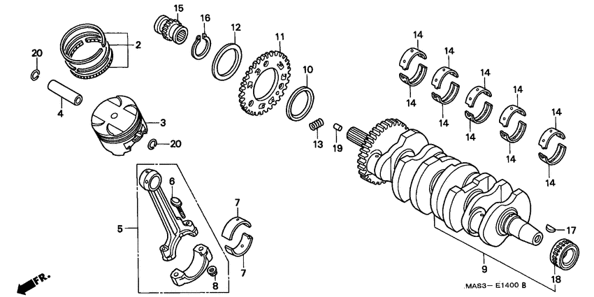Crankshaft/piston