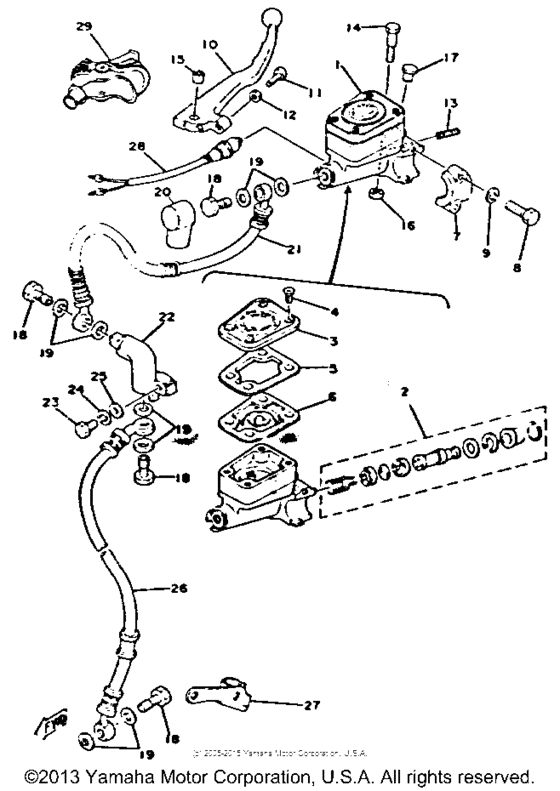Front master cylinder - brake hose