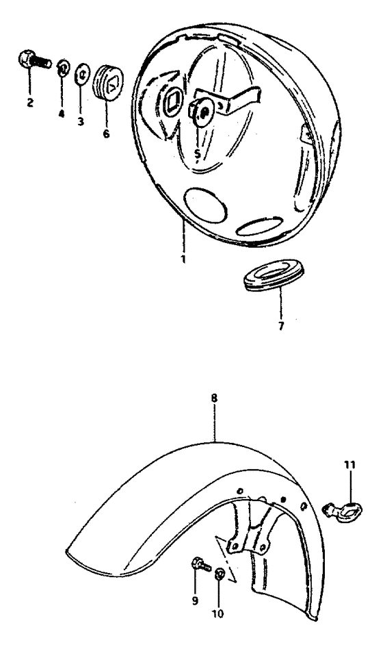 Headlamp housing - front fender