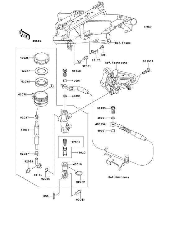 EX250 Задний тормозной цилиндр