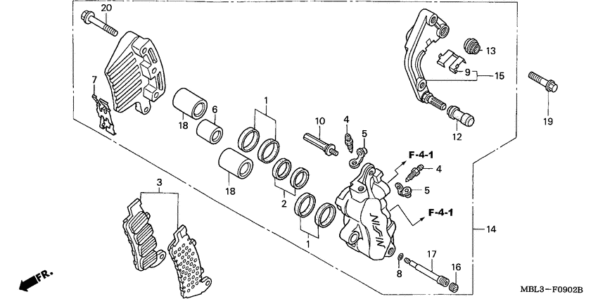 L. front brake caliper
