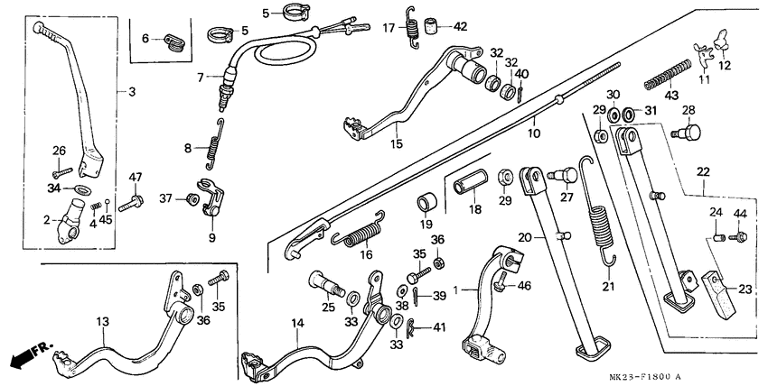 Brake pedal/change pedal/ side stand
