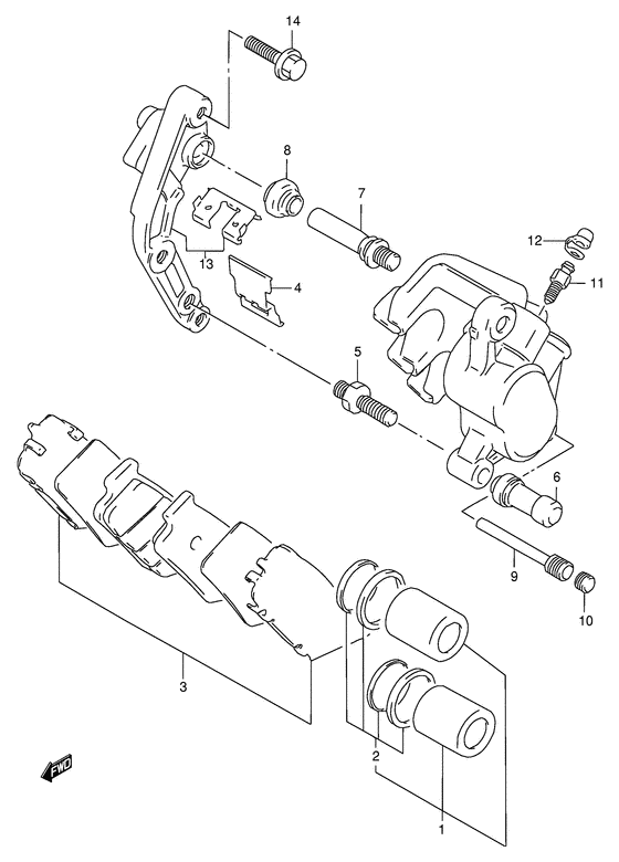 GSF600 Передний суппорт тормозной