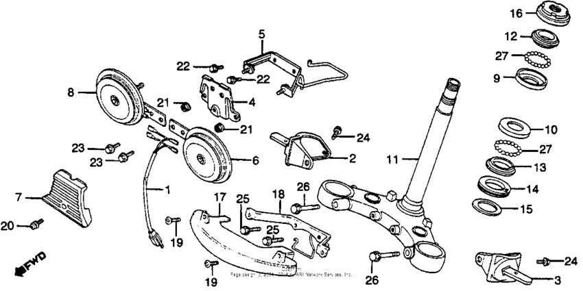 Steering stem + horn