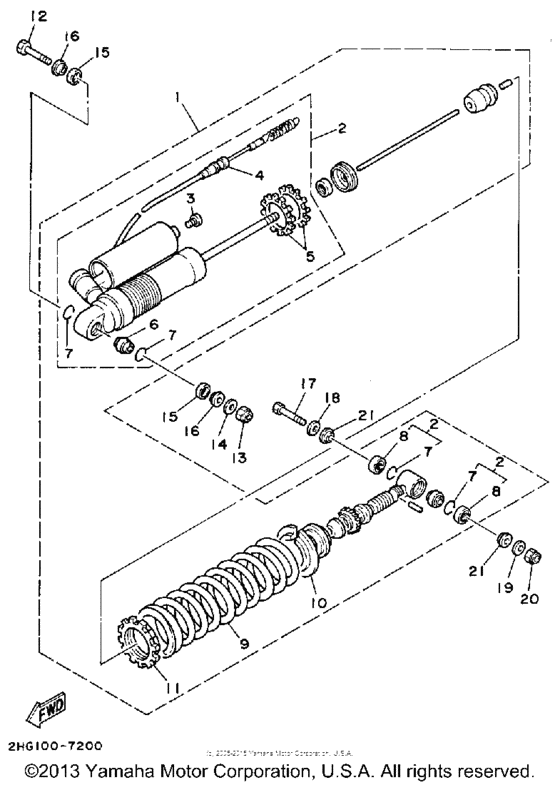 YZ125T Амортизаторы задние