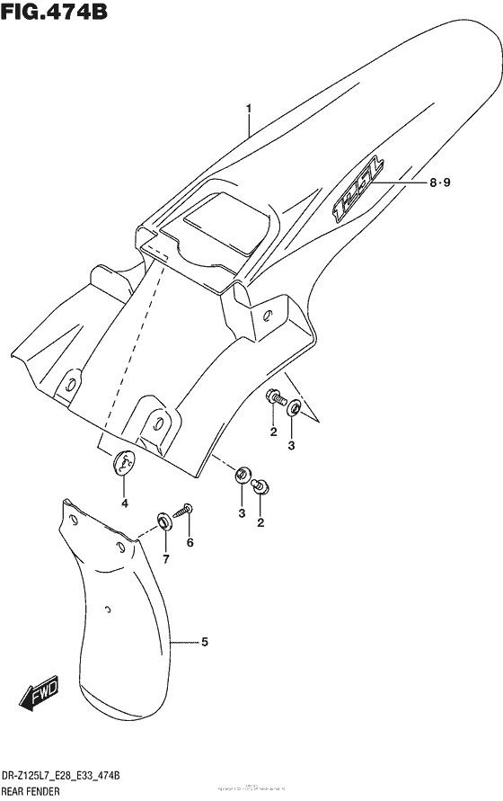 Rear Fender (Dr-Z125L E28)