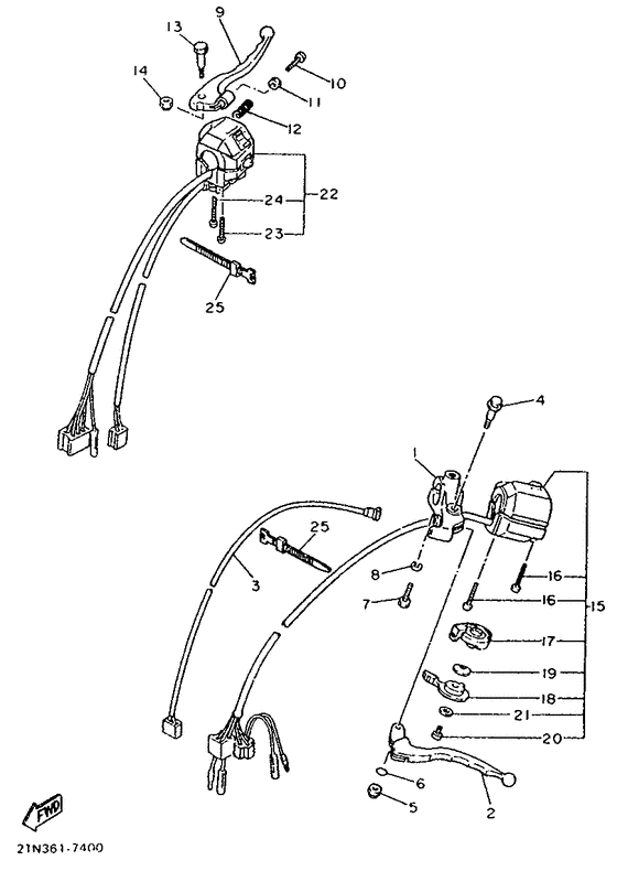 Handle switch. lever