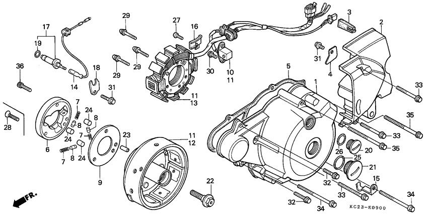 Left crankcase cover/ generator