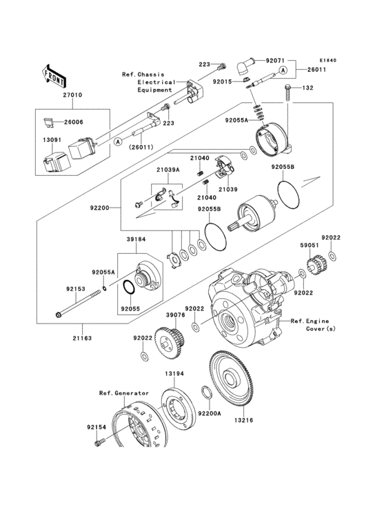 KLX125 Starter motor(daf / dbf)
