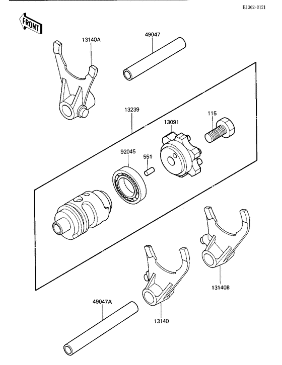 Gear change drum & forks
