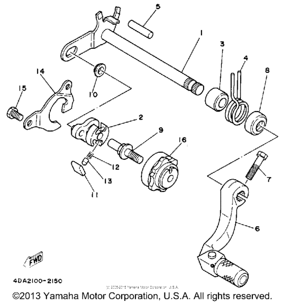 WR250ZD Вал переключения