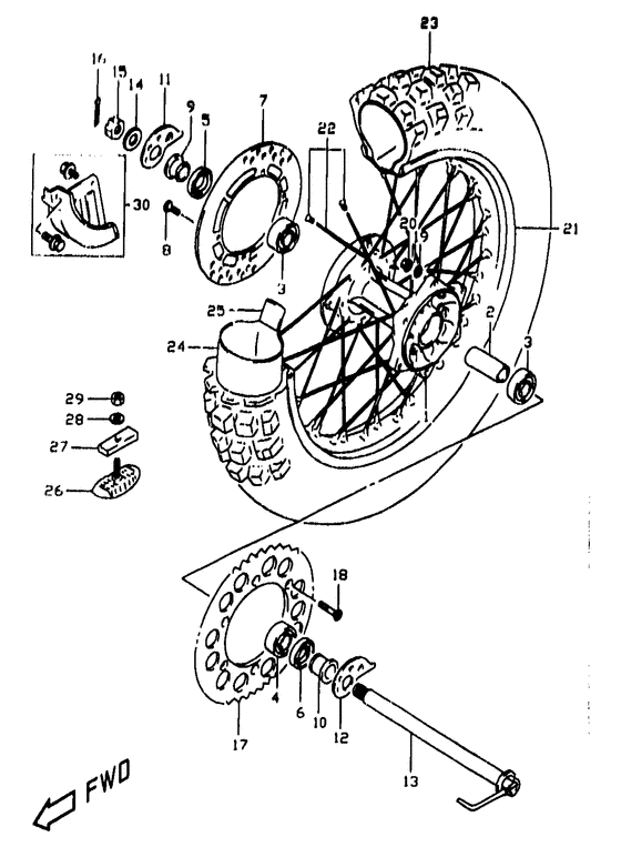 Rear wheel complete assy