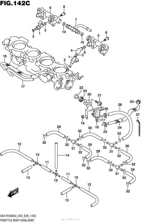 Throttle Body Hose/joint (Gsx-R1000L6 E33)