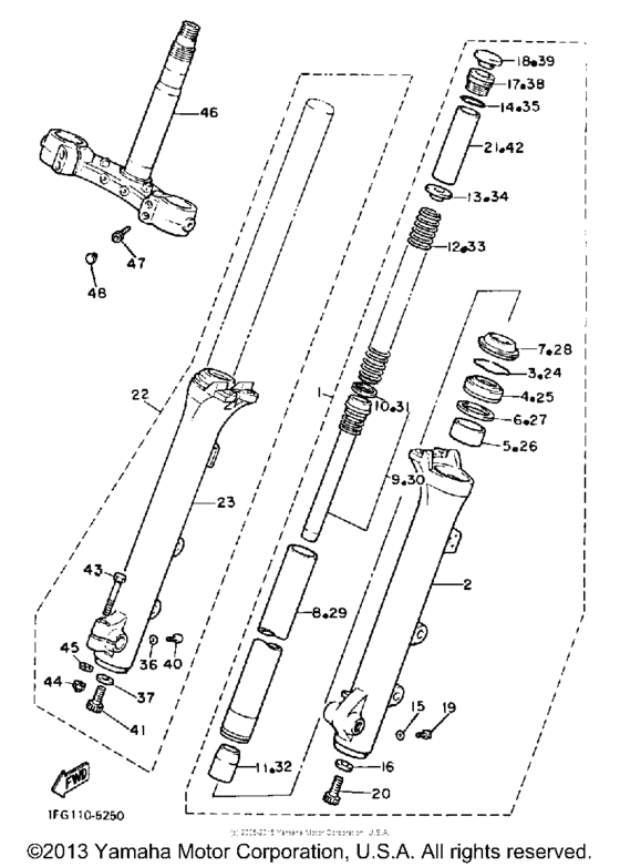 XJ700S Передняя вилка