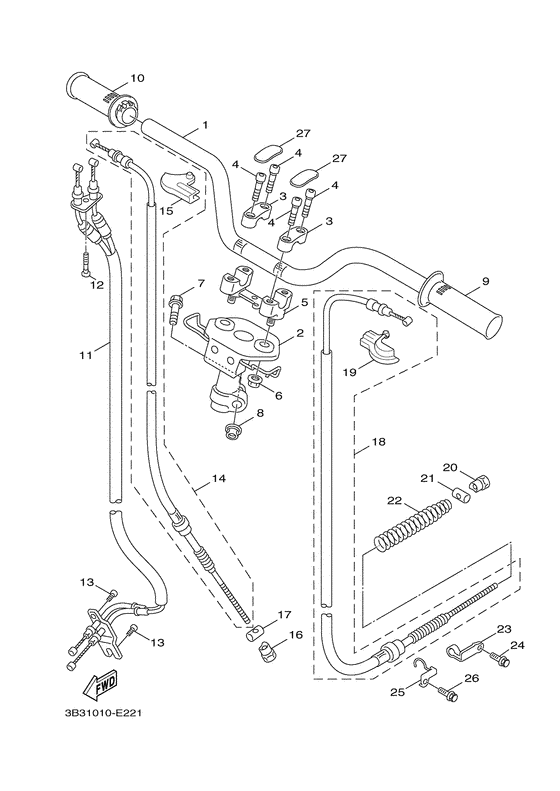 Steering handle & cable