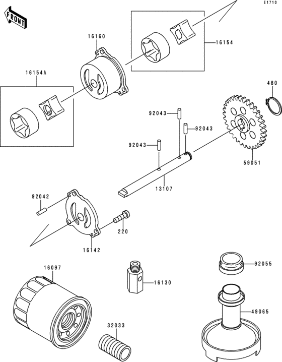 ZX600 Масляный насос и фильтр