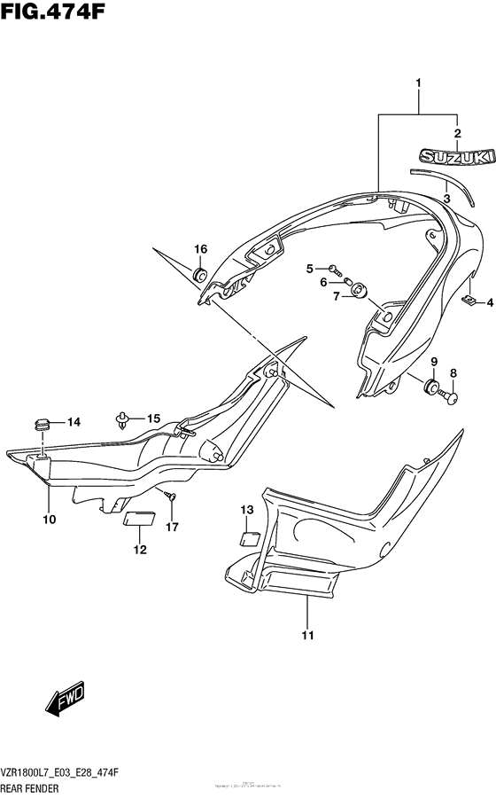 Rear Fender (For Pgz) (Vzr1800Bzl7 E33)