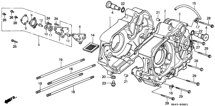 Crankcase/oil pump