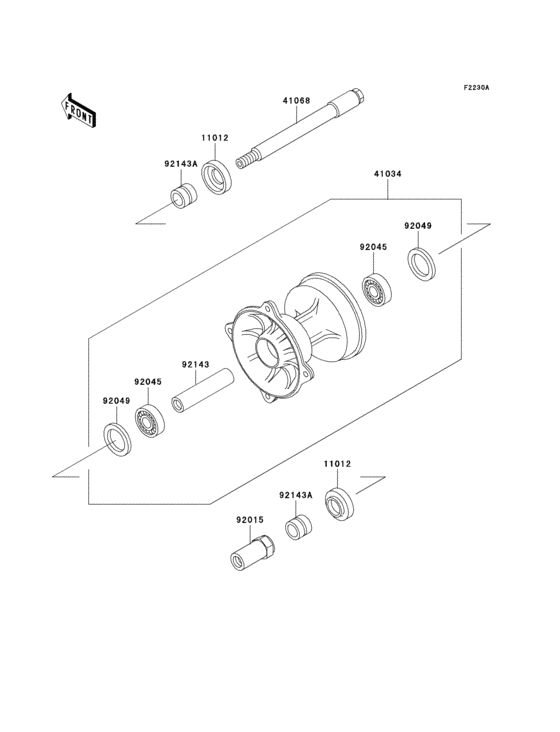 KX500 Front hub(kx500-e6 / e7 / e8)