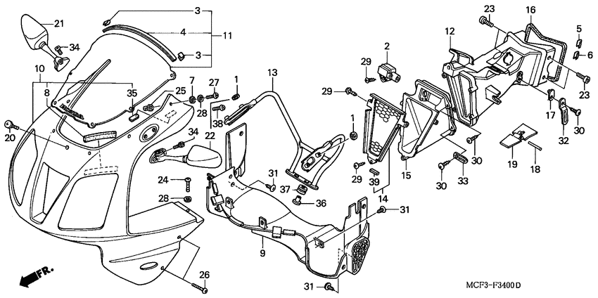 Upper cowling assy