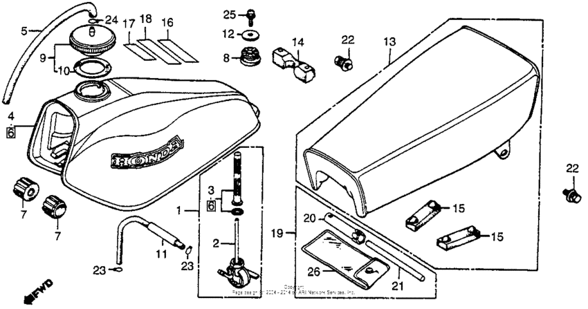 Fuel tank + seat 79-80