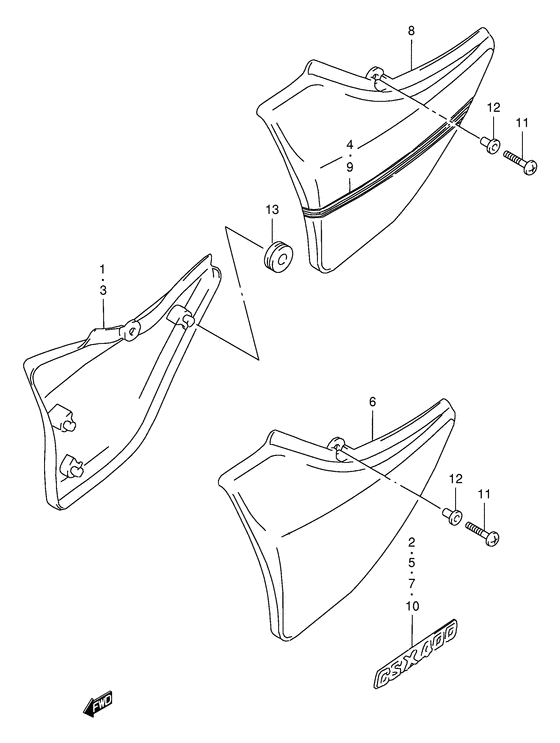 GSX400 Обтекатель задний