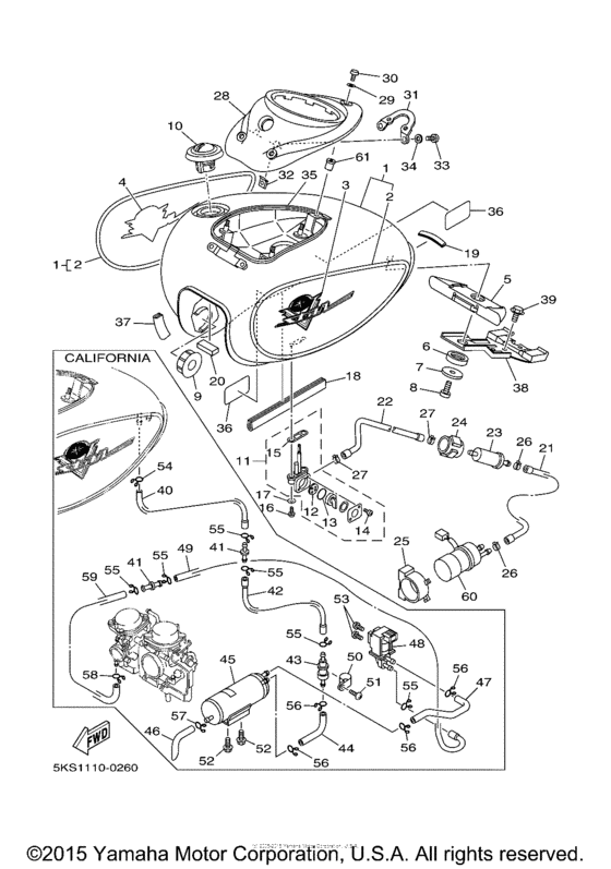 XVS1100ANC Топливный бак
