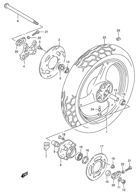 Rear wheel complete assy
