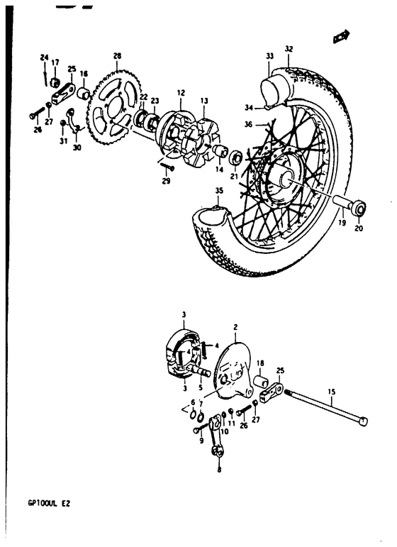 Rear wheel complete assy