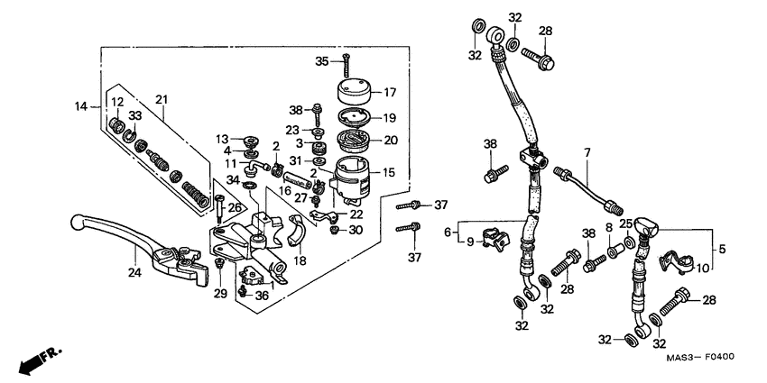 Fr. brake master cylinder