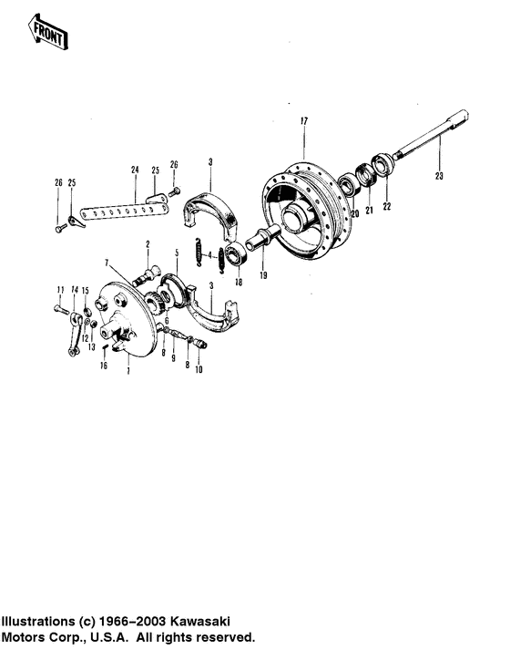 Front hub/brake