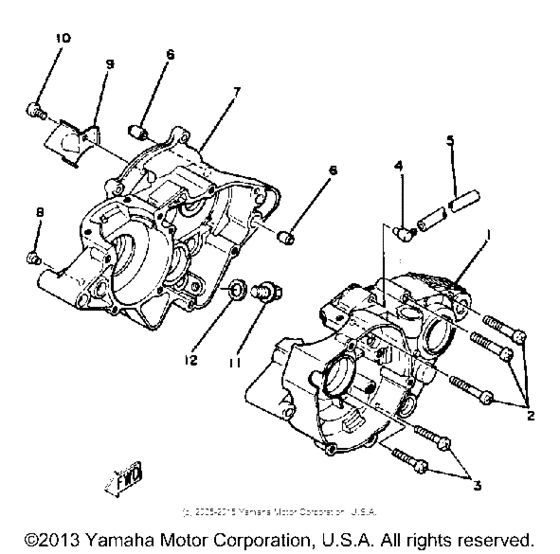 YZ60H Картер двигателя