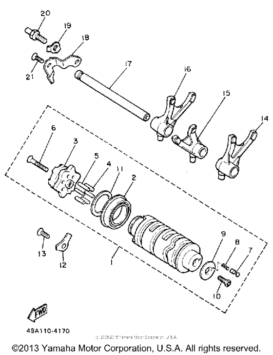 YX600TC Shift cam-fork