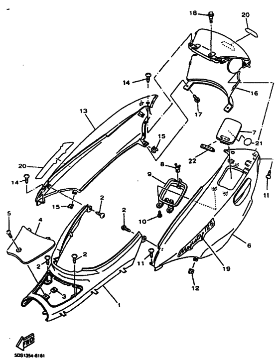 YP125E Боковая крышка