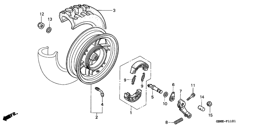 Rear wheel complete assy