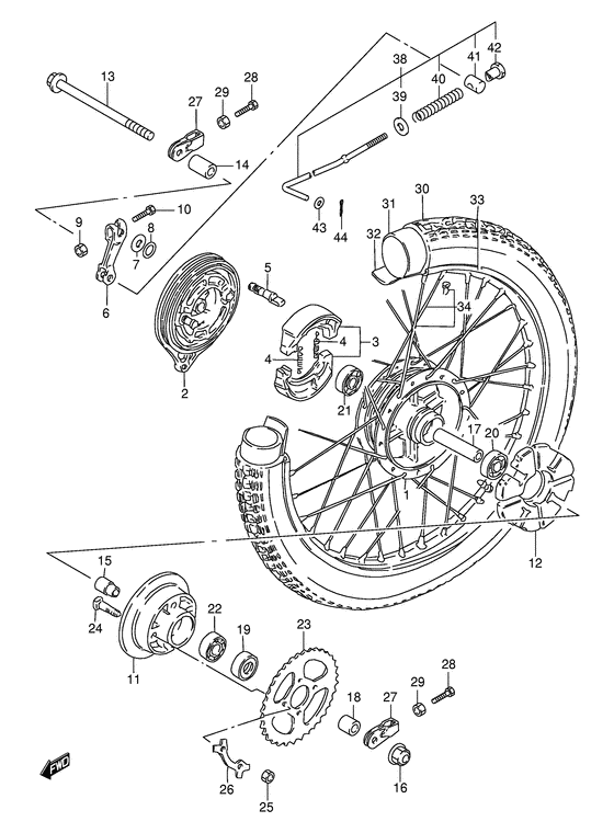 Rear wheel complete assy