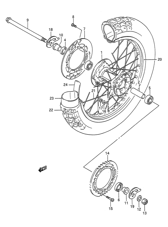 Rear wheel complete assy