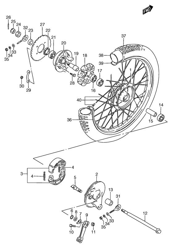 Rear wheel complete assy
