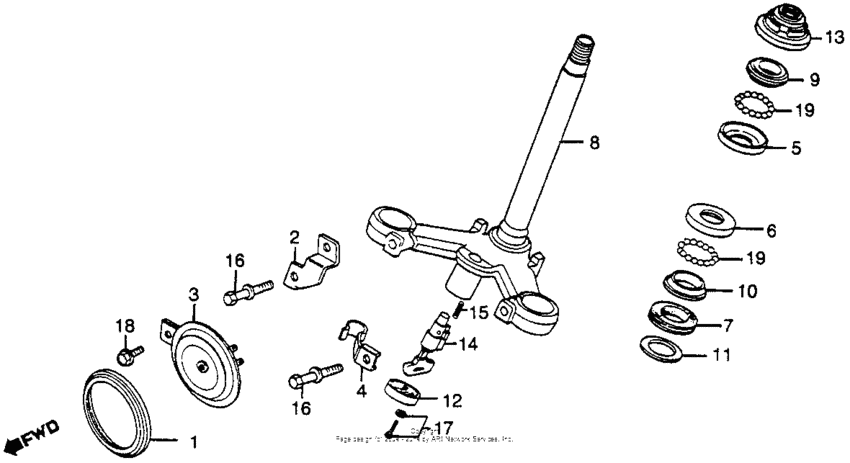 Steering stem + horn