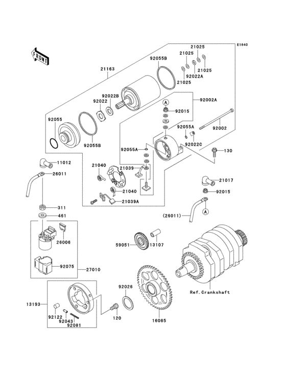 Starter motor(ex250-h11-h13)