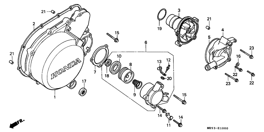 Left crankcase cover/ water pump