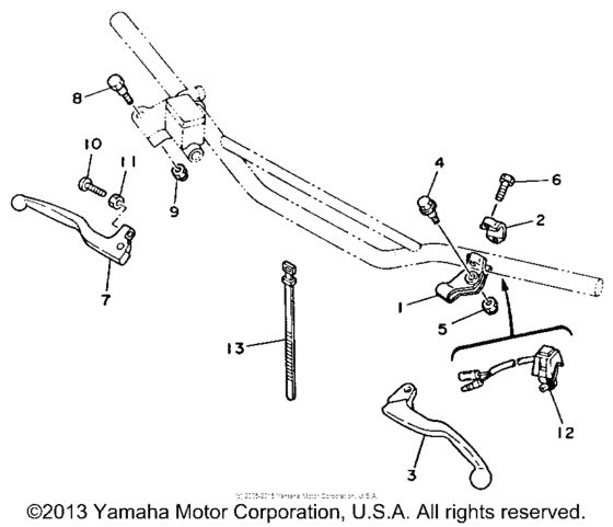 YZ250E1 Handle switch - lever