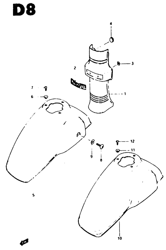 Frame head cover - front fender