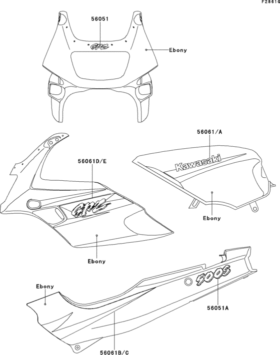  Decals(ebony)(ex500-e3 / e4 / e4a)