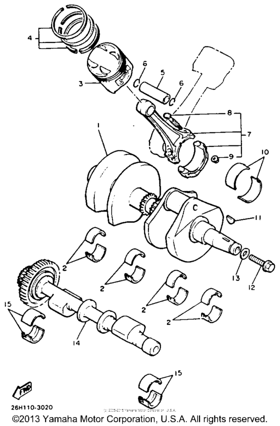 XVZ12L Коленчатый вал и Поршень
