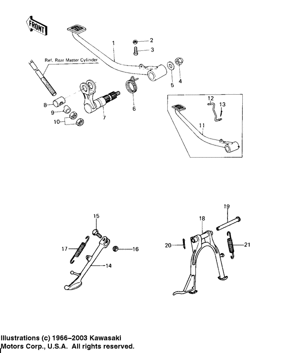 Stands/brake pedal