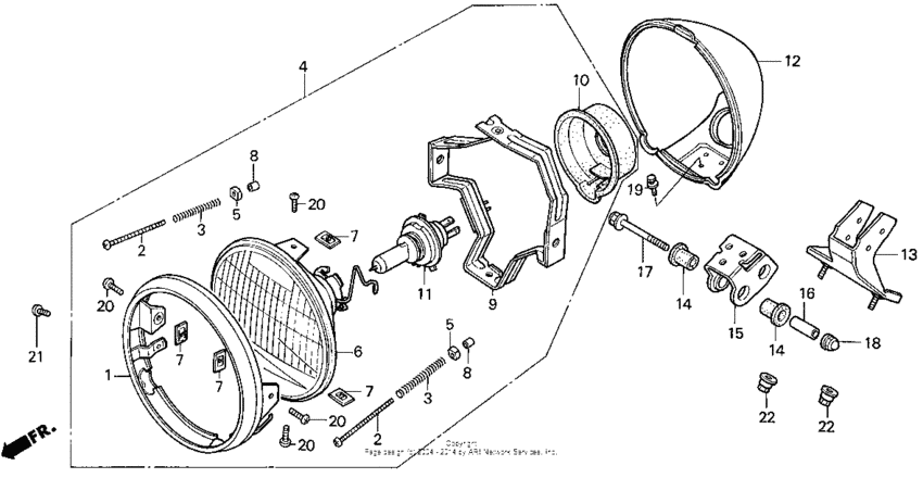Vt1100c headlight 95-96